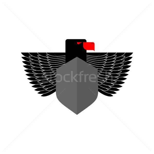 Eagle Coat Of Arms. With space for text. Emblem black scary bird Stock photo © popaukropa