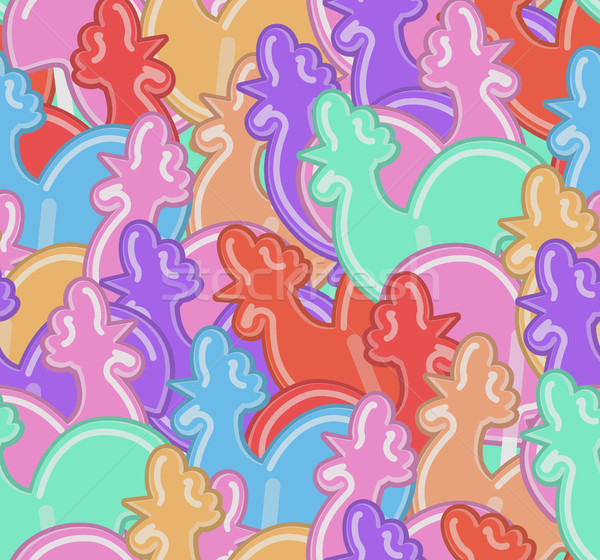 lollipops Cock texture. Cockerel candy seamless pattern. Caramel Stock photo © popaukropa
