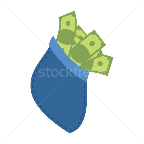 Pocket money isolated. clothes Full cash template on white backg Stock photo © popaukropa