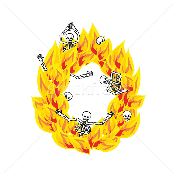 Flammen Schriftart feurigen Feuer Alphabet Stock foto © popaukropa