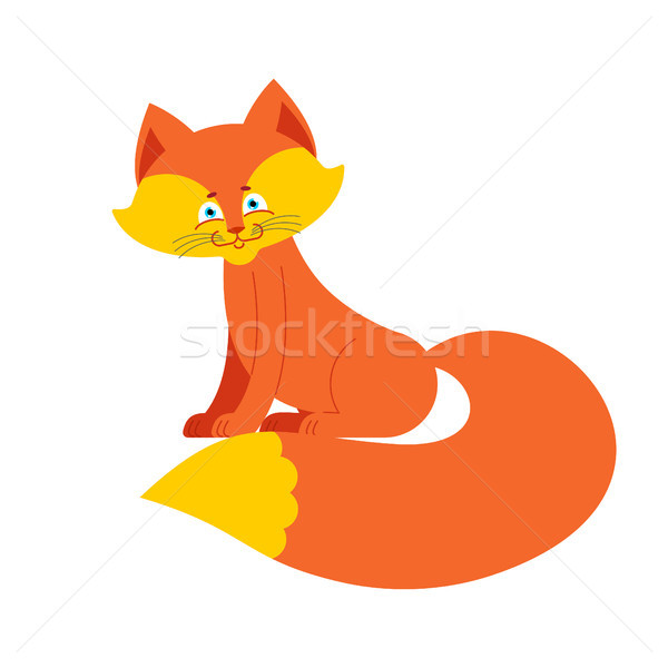 fox Isolated. Cute wild animal on white background Stock photo © popaukropa