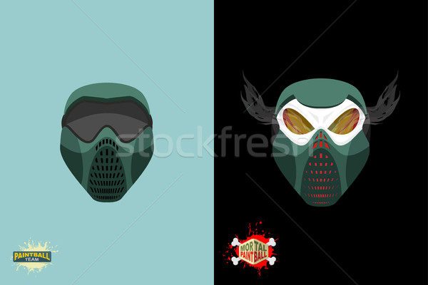 Paintball Maske Sport abstrakten malen Glas Stock foto © popaukropa