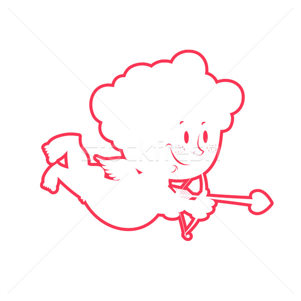 Funny Cupid isolated. Symbol of love. Cute little Amur with bow  Stock photo © popaukropa