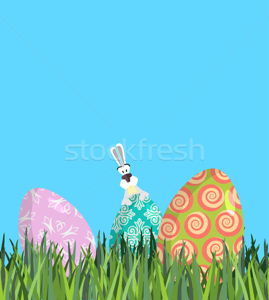 Easter Painted egg and Bunny. Religious holiday Stock photo © popaukropa