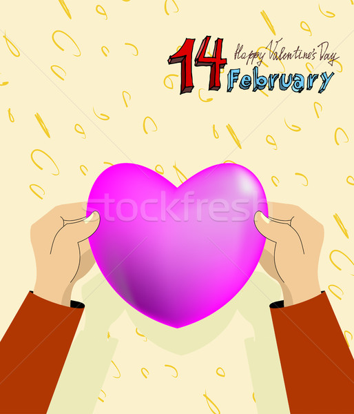 Valentine's Day card. February 14th.   Stock photo © popaukropa