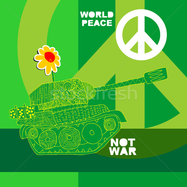 No war Postcard, poster. hippie background. world peace Stock photo © popaukropa