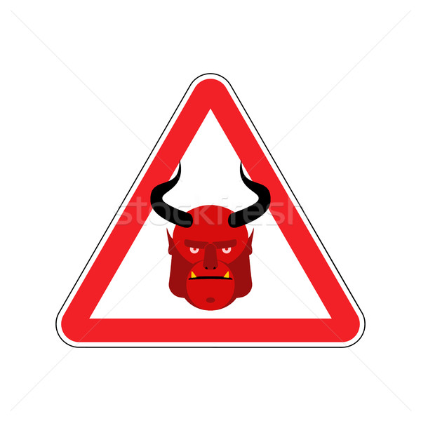 Warnzeichen rot Dämon Gefahr Aufmerksamkeit Stock foto © popaukropa