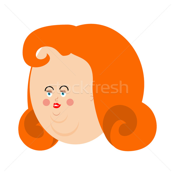 Fat woman face. plump person. Very thick girl avatar Stock photo © popaukropa