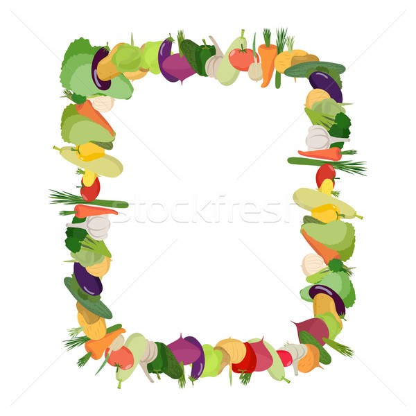 Keret zöldségek aratás gazdák vegan háttér Stock fotó © popaukropa
