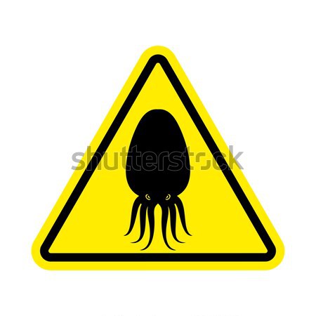 Attention woman. Female sign on yellow triangle. Road sign Cauti Stock photo © popaukropa