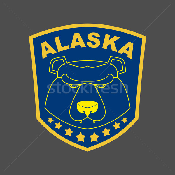 Alaska tragen Streifen Emblem Maulkorb logo Stock foto © popaukropa