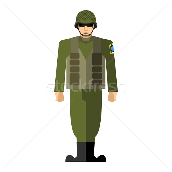 Soldiers. Vector illustration of a military man. Army clothing,  Stock photo © popaukropa