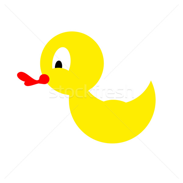 Bathing duck on a white background. Yellow rubber duck for kids. Stock photo © popaukropa