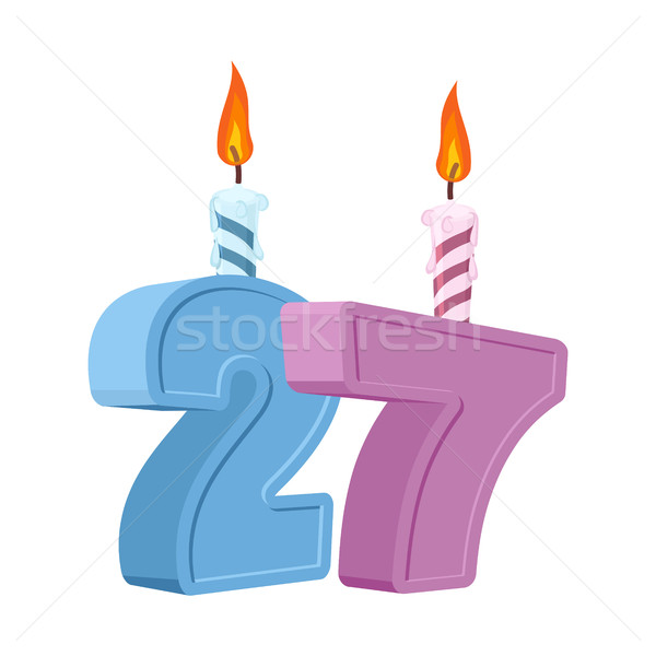 27 years birthday. Number with festive candle for holiday cake.  Stock photo © popaukropa