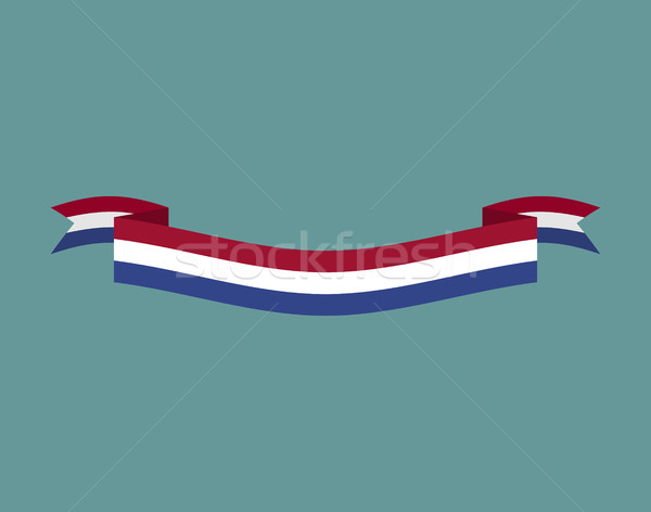 Netherlands flag ribbon isolated. Dutch tape banner. National sy Stock photo © popaukropa