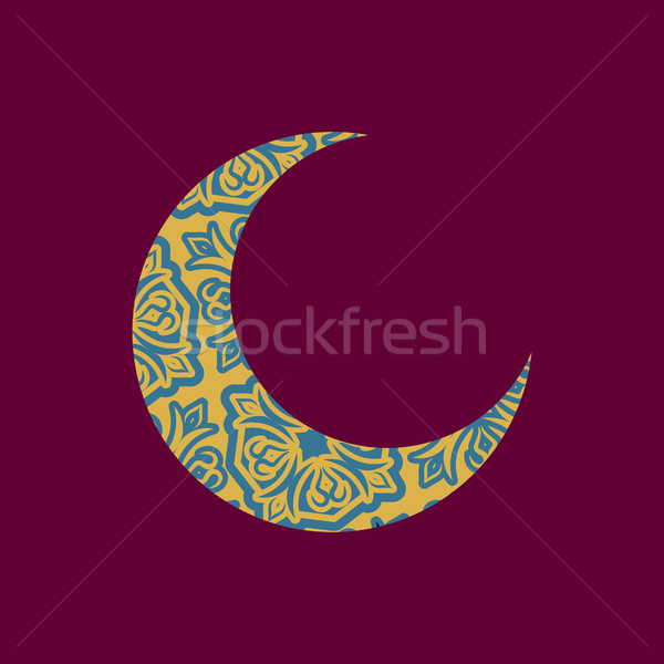 Mezzaluna arab pattern illustrazione ramadan islam Foto d'archivio © popaukropa