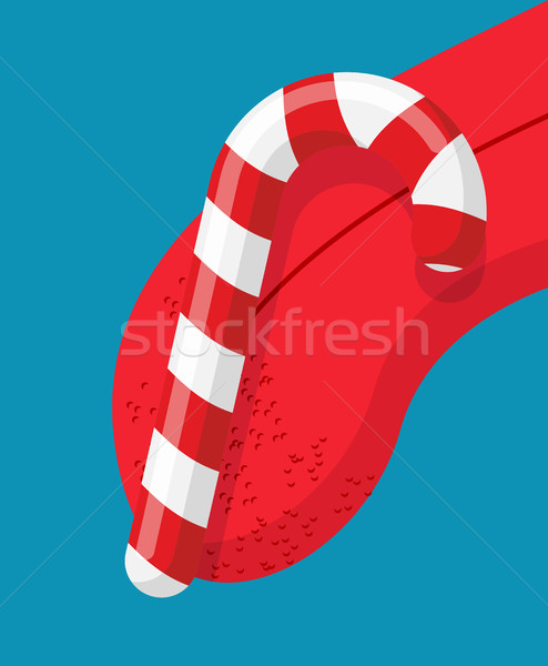 Christmas miętowy lizak mięty Stick język Zdjęcia stock © popaukropa