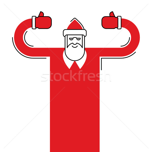 Noel baba yalıtılmış kırmızı takım elbise beyaz sakal Stok fotoğraf © popaukropa