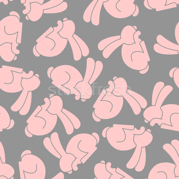 Pink Rabbit seamless pattern. Hare ornament. bunny background. A Stock photo © popaukropa