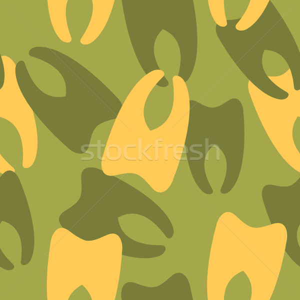 Military camouflage from teeth. Dental army texture for clothing Stock photo © popaukropa