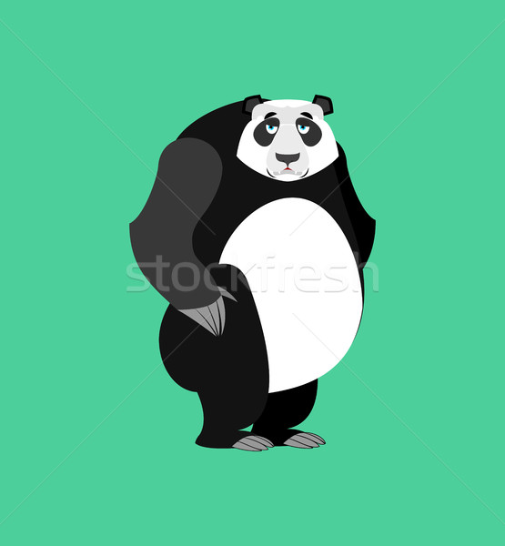 Panda sad Emoji. Chinese bear sadness emotion isolated Stock photo © popaukropa