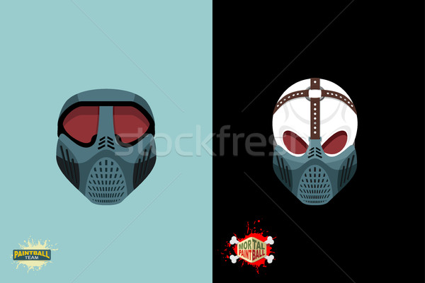 Set  paintball mask. Vector illustration Stock photo © popaukropa