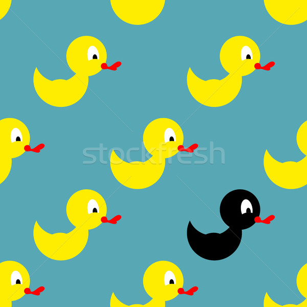 Childrens rubber toy for bathing. Yellow Duck seamless pattern.  Stock photo © popaukropa