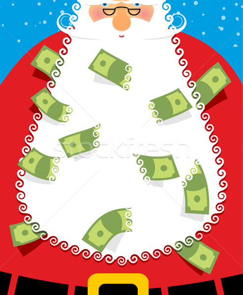 Santa Claus Beard money. Christmas wealth. New years character w Stock photo © popaukropa