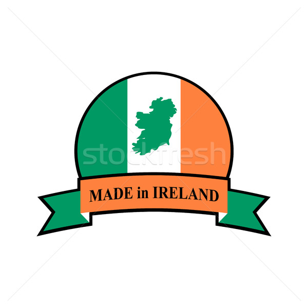 Godło irlandzki banderą podpisania taśmy logo Zdjęcia stock © popaukropa