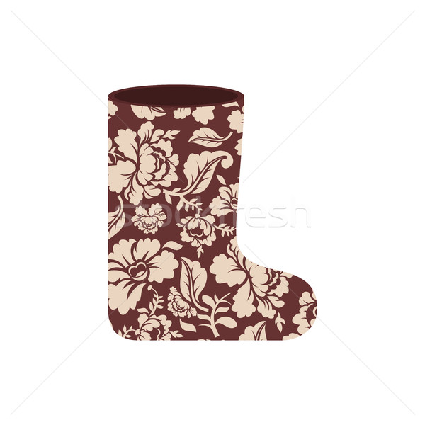 Russian winter boots (valenki) Khokhloma painting. Warm shoes in Stock photo © popaukropa
