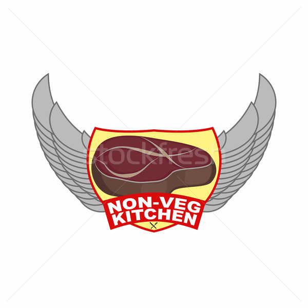 Steak logo kávézó étterem adag hús Stock fotó © popaukropa