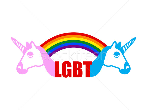 Stock photo: LGBT sign Unicorn and rainbow. Symbol of gays and lesbians, bise