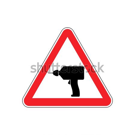 Attention crime. Gun in red triangle. Road sign Caution Weapon Stock photo © popaukropa