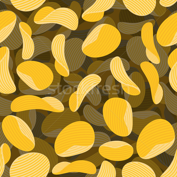 Chips potato seamless pattern 3D. Ornament meal. Fried potatos t Stock photo © popaukropa