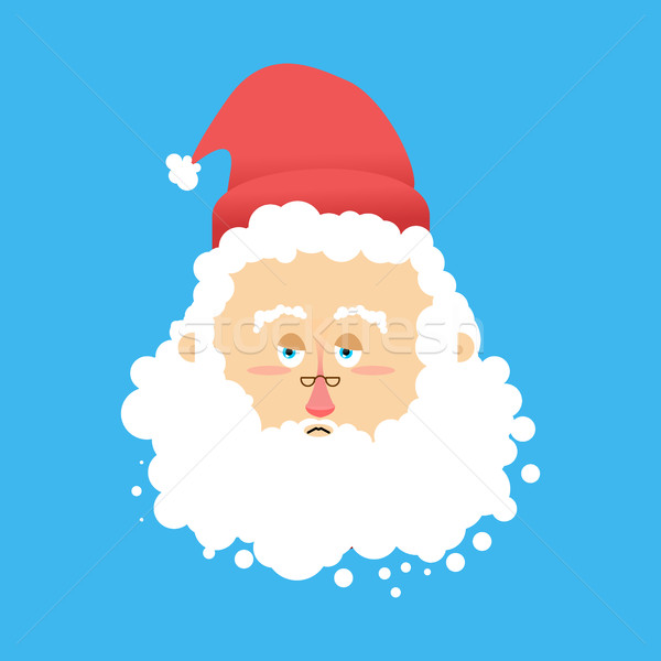 Sad Santa Claus Emoji. sorrowful Santa. grandfather with beard a Stock photo © popaukropa