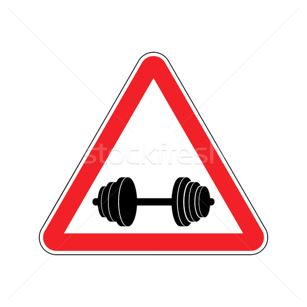 Attention sport. Sign warning of danger dumbbell. Danger road si Stock photo © popaukropa