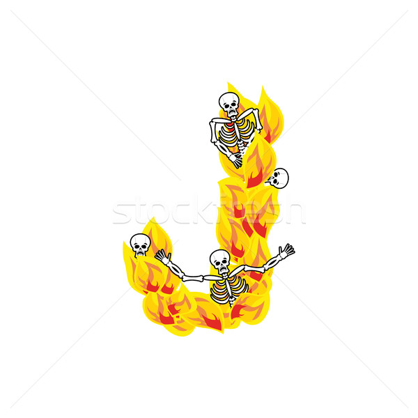 Carta llamas fuente ardiente fuego alfabeto Foto stock © popaukropa