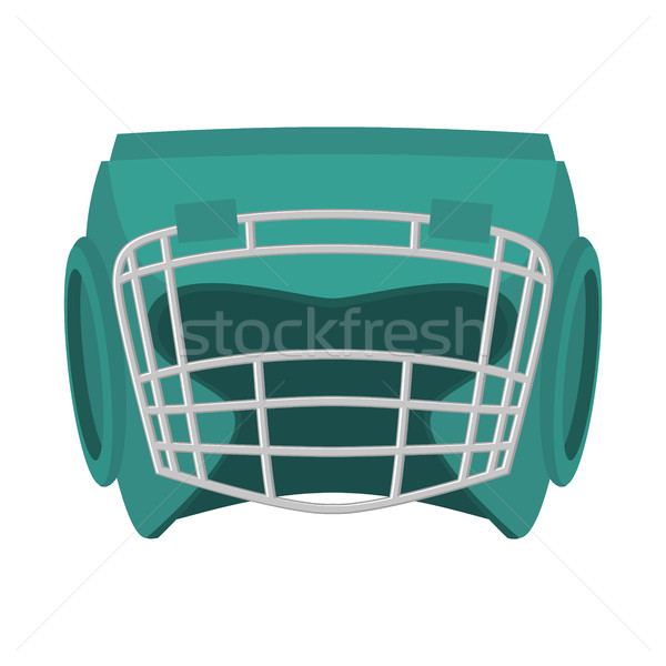 Boxing helmet green. Boxer mask isolated. Spor Accessory for tra Stock photo © popaukropa