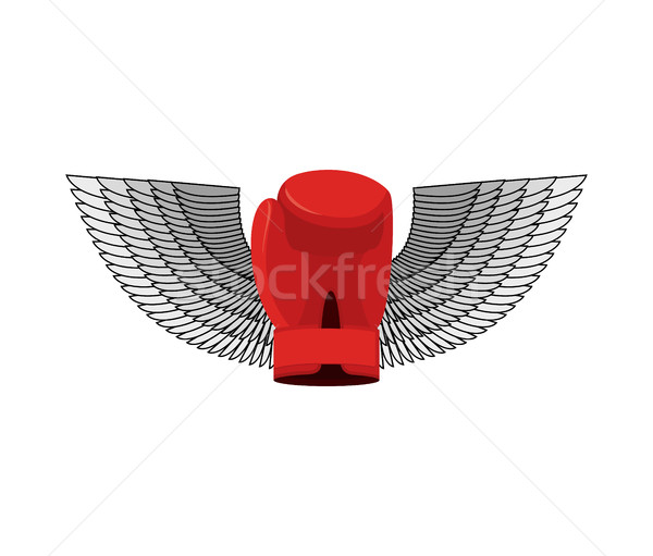 Сток-фото: бокса · логотип · перчатки · крыльями · эмблема · спортивная · команда