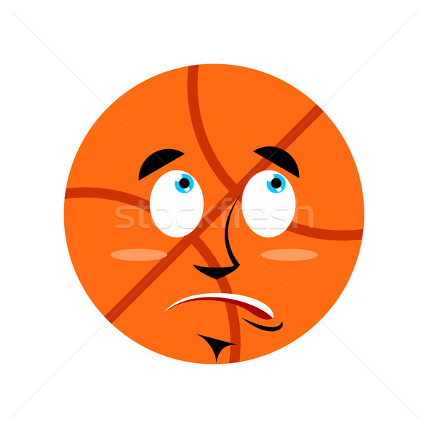 Basketball surprised Emoji. Ball astonished emotion isolated Stock photo © popaukropa