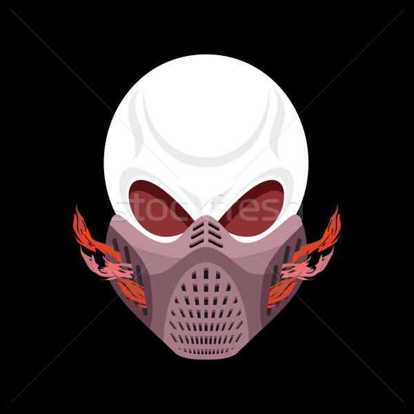  skeleton head paintball helmet. Skull protective mask. Hell def Stock photo © popaukropa