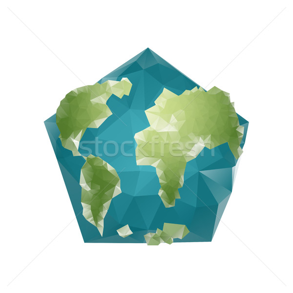 Terre polygone planète géométrique chiffre pentagone Photo stock © popaukropa