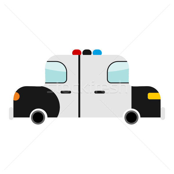 Stock photo: Police car cartoon style isolated. Transport on white background
