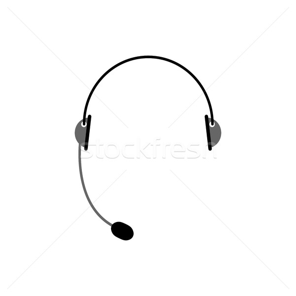 [[stock_photo]]: Casque · isolé · micro · casque · blanche · centre