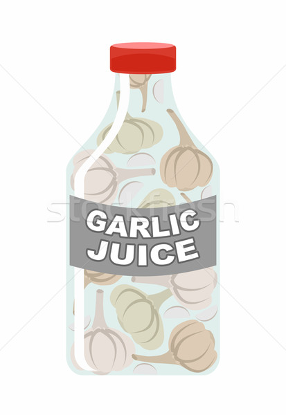 Garlic juice. Juice from fresh vegetables. Garlic in a transpare Stock photo © popaukropa