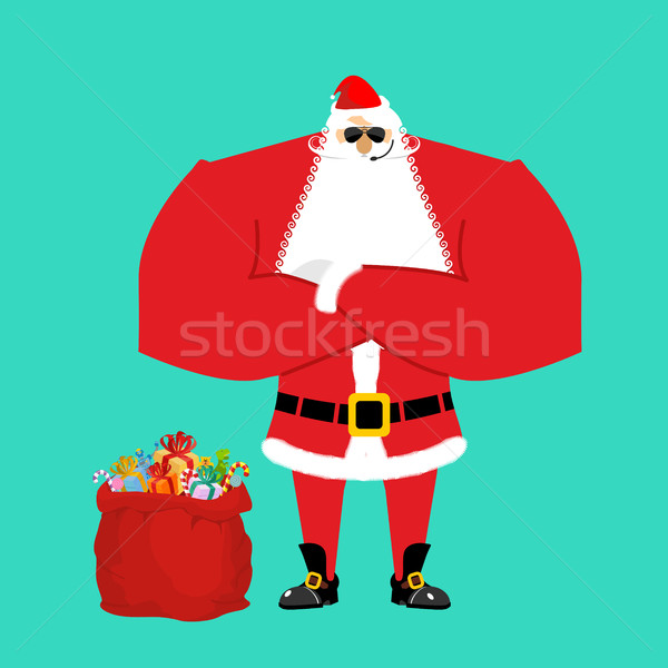 Santa Claus bodyguards. Christmas security guards. Protecting re Stock photo © popaukropa