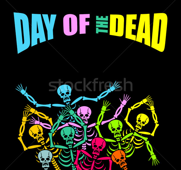 Day of the Dead Multicolored skeleton. color Skull. Dead backgro Stock photo © popaukropa