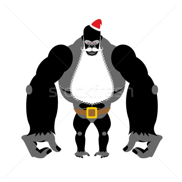 Gorilla kerstman groot baard snor Stockfoto © popaukropa