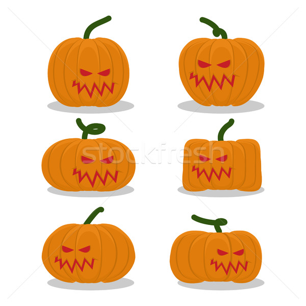 Scary zucche halloween set terribile vacanze Foto d'archivio © popaukropa