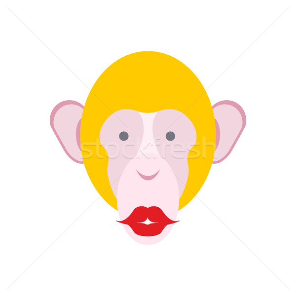 Monkey face isolated. Chimpanzee head. Primacy of person Stock photo © popaukropa